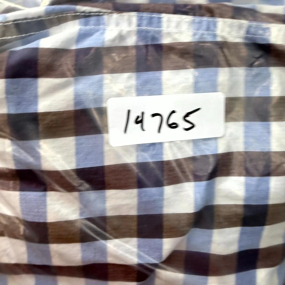 Banana Republic Dress Shirt Men XL Multi Gingham Plaid Cotton Business Button Up